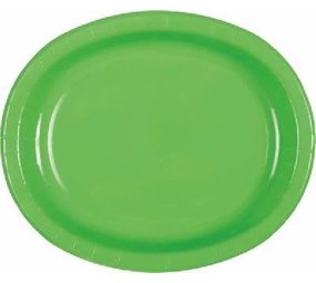Unique Party Green bowls oval lime green 30x25cm | 8 pieces Unique Party Green bowls oval lime green 30x25cm | 8 pieces