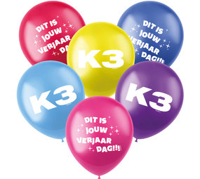 Studio 100 K3 Ballonnen 23cm | 6 stuks Studio 100 K3 Ballonnen 23cm | 6 stuks
