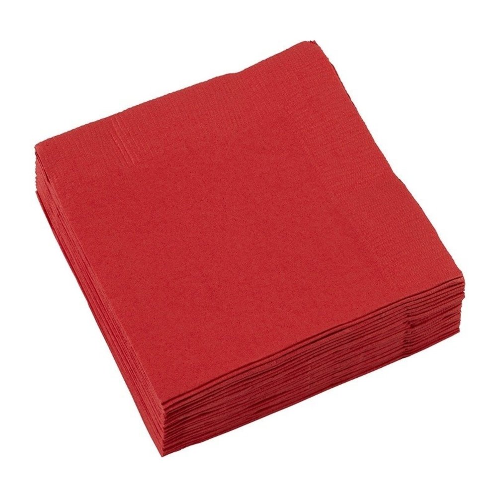 Unique Party Rode Servetten Ruby Rood 25x25cm | 20 stuks