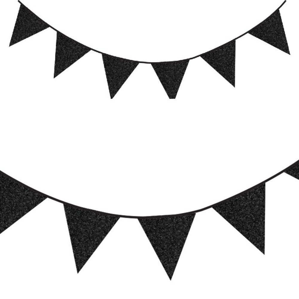 Drapeau pendule scintillant noir | 6 mètres Drapeau pendule scintillant noir | 6 mètres