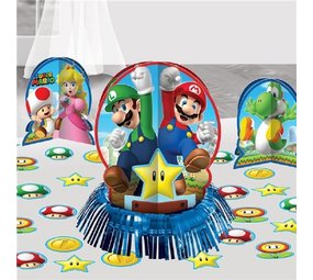Tafel decoratie set Super Mario met confetti Tafel decoratie set Super Mario met confetti