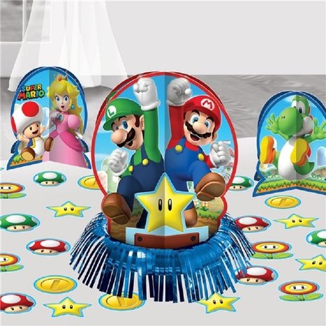 Ensemble de décoration de table Super Mario avec confettis