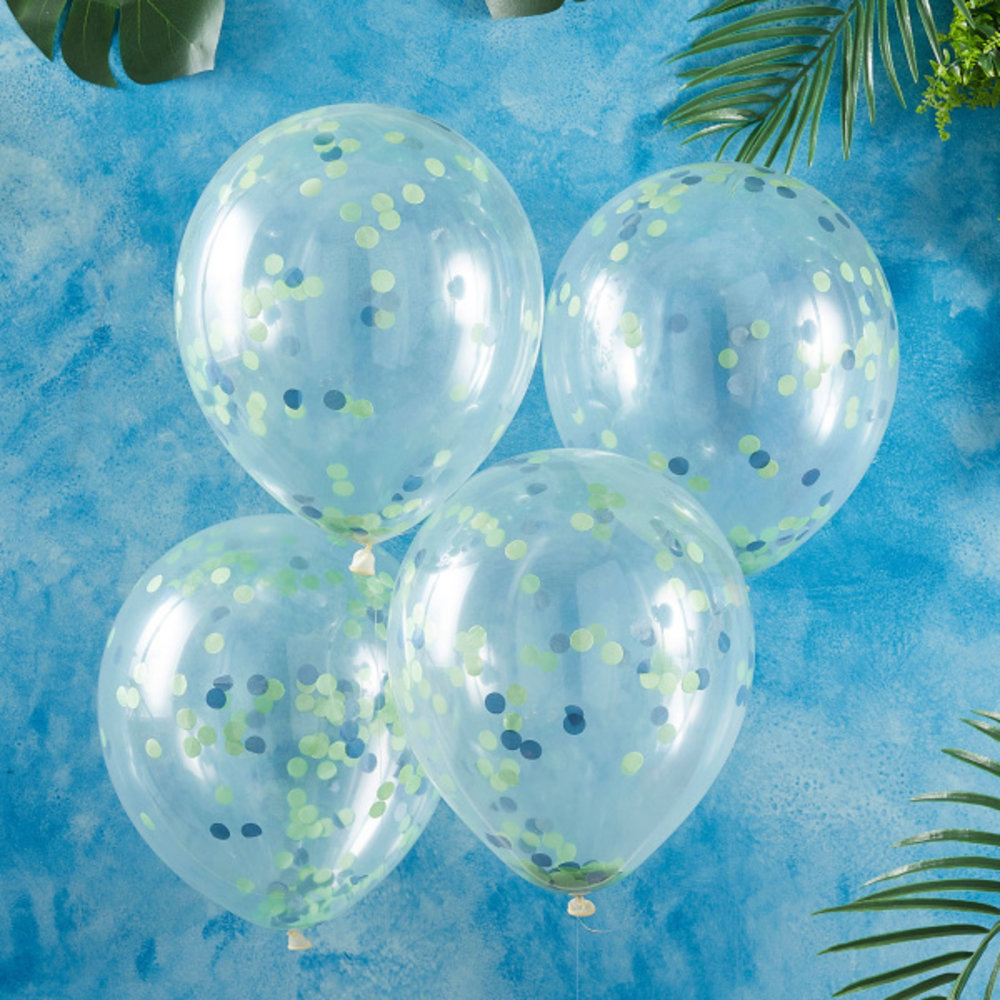 Ginger Ray Confetti balloon green blue | 5 pieces Ginger Ray Confetti balloon green blue | 5 pieces