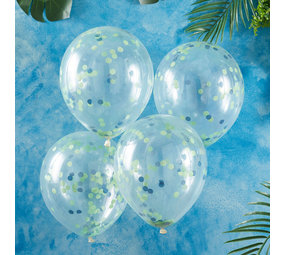 Ginger Ray Ballon Confetti Vert Bleu | 5 pièces