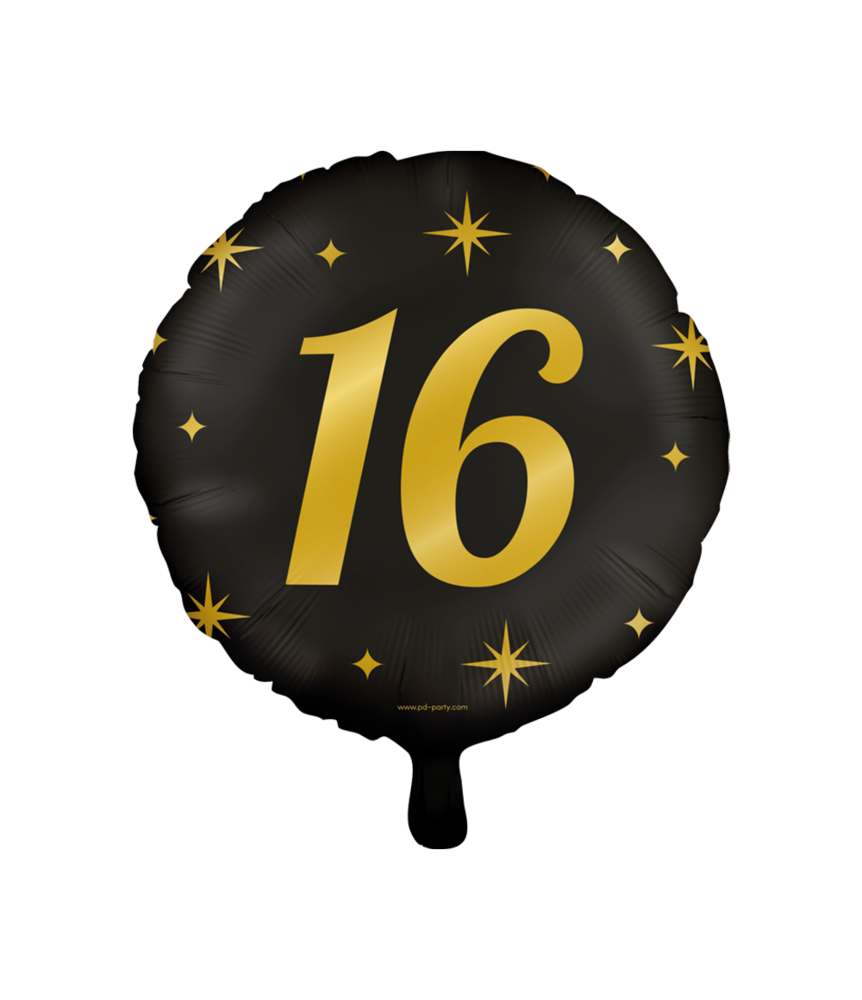 Paper Dreams Helium balloon 16 years Classy 45cm | per Unit Paper Dreams Helium balloon 16 years Classy 45cm | per Unit