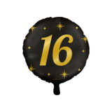 Paper Dreams Helium balloon 16 years Classy 45cm | per Unit Paper Dreams Helium balloon 16 years Classy 45cm | per Unit