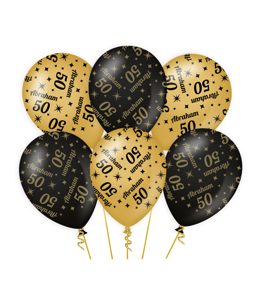 Paper Dreams Ballonnen Abraham 50 jaar Classy 30cm | 6 stuks
