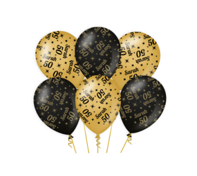 Paper Dreams Ballonnen Sarah 50 jaar Classy 30cm | 6 stuks