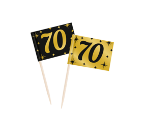 Paper Dreams Coctail Prikkers 70 jaar Classy 6,5cm | 50 stuks Paper Dreams Coctail Prikkers 70 jaar Classy 6,5cm | 50 stuks
