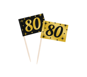Paper Dreams Coctail Prikkers 80 jaar Classy 6,5cm | 50 stuks Paper Dreams Coctail Prikkers 80 jaar Classy 6,5cm | 50 stuks