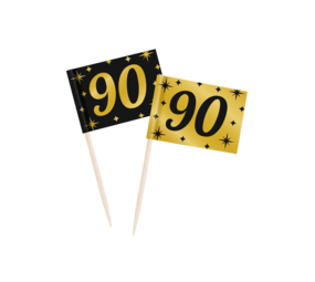 Paper Dreams Coctail Prikkers 90 jaar Classy 6,5cm | 50 stuks Paper Dreams Coctail Prikkers 90 jaar Classy 6,5cm | 50 stuks