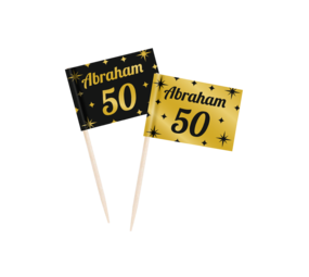 Paper Dreams Coctail Prikkers Abraham 50 jaar Classy 6,5cm | 50 stuks Paper Dreams Coctail Prikkers Abraham 50 jaar Classy 6,5cm | 50 stuks