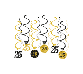 Paper Dreams Hangdecoratie Swirls 25 jaar Classy 70x14cm | 6 stuks