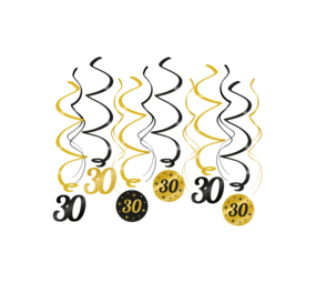 Paper Dreams Hang decoration Swirls 30 years Classy 70x14cm | 6 pieces