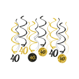 Paper Dreams Hangdecoratie Swirls 40 jaar Classy 70x14cm | 6 stuks