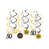 Paper Dreams Hangdecoratie Swirls 50 jaar Classy 70x14cm | 6 stuks Paper Dreams Hangdecoratie Swirls 50 jaar Classy 70x14cm | 6 stuks