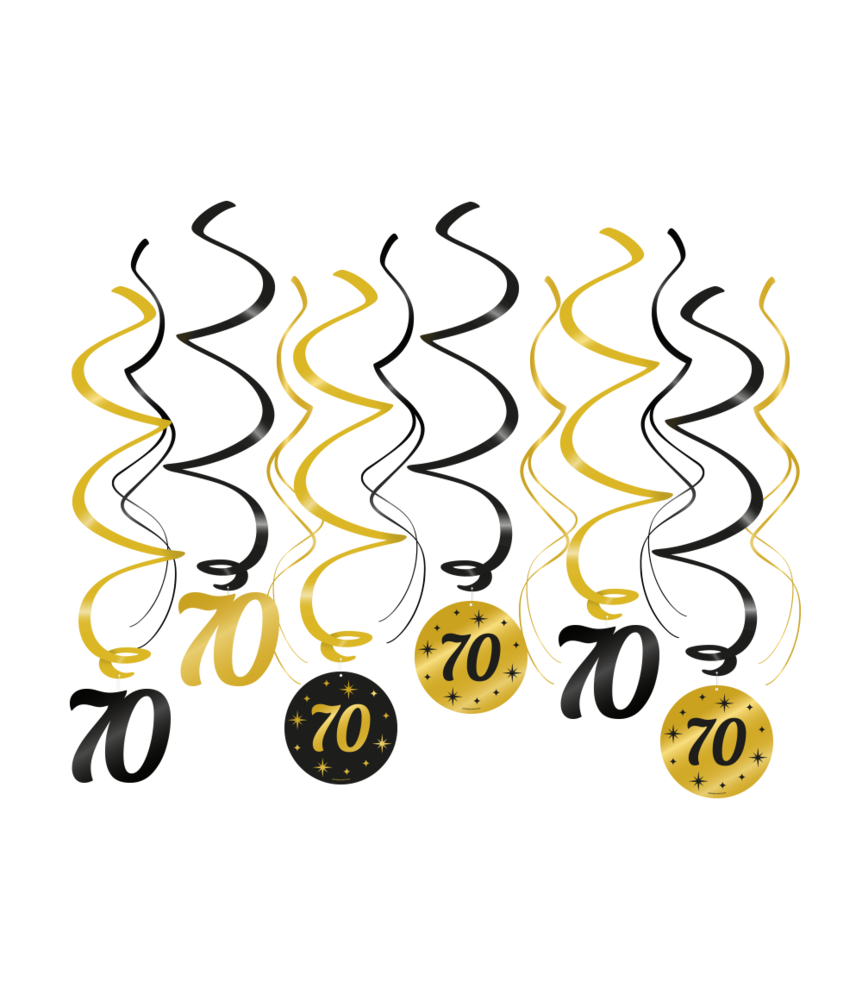 Paper Dreams Hang decoration Swirls 70 years Classy 70x14cm | 6 pieces