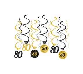 Paper Dreams Hang decoration Swirls 80 years Classy 70x14cm | 6 pieces Paper Dreams Hang decoration Swirls 80 years Classy 70x14cm | 6 pieces