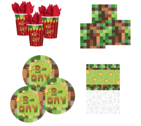 Tuf-Tuf Set de table TNT Minecraft Party | 8 personnes Tuf-Tuf Set de table TNT Minecraft Party | 8 personnes