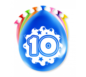 Paper Dreams Ballonnen 10 jaar party 30cm | 8 stuks Paper Dreams Ballonnen 10 jaar party 30cm | 8 stuks