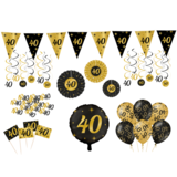 Tuf-Tuf Feestpakket 40 jaar versiering Classy | 80-delig Tuf-Tuf Feestpakket 40 jaar versiering Classy | 80-delig