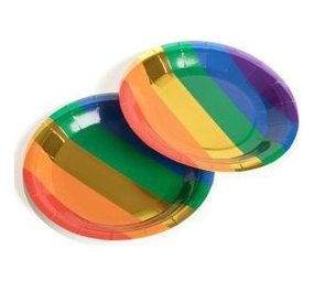 Regenbogenteller Sparkles 18cm | 10 Stück