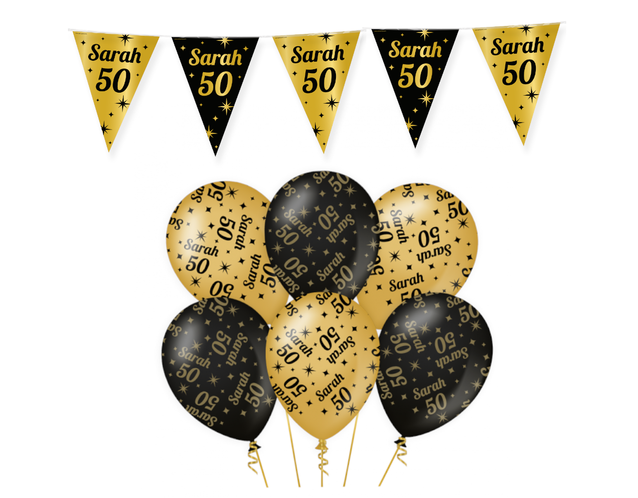 Tuf-Tuf Party package Sarah 50 years Decoration Classy | 7-piece