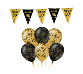 Tuf-Tuf Partypaket Sarah 50 Jahre Dekoration Edel | 7 Stk Tuf-Tuf Partypaket Sarah 50 Jahre Dekoration Edel | 7 Stk