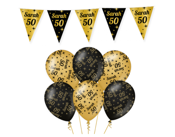 Tuf-Tuf Party package Sarah 50 years Decoration Classy | 7-piece