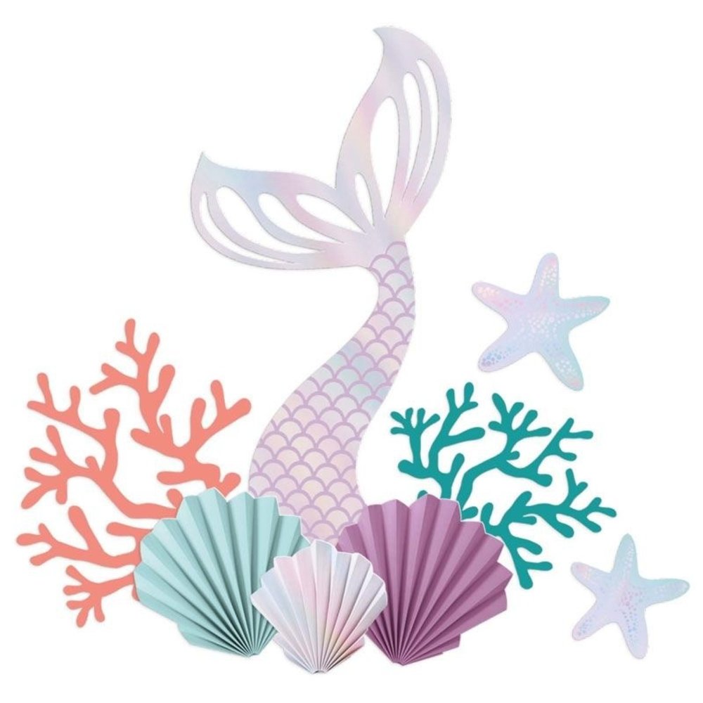 Amscan Mermaid Tail Wall Decoration Kit DIY | per kit Amscan Mermaid Tail Wall Decoration Kit DIY | per kit