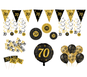 Tuf-Tuf Feestpakket 70 jaar versiering Classy | 80-delig Tuf-Tuf Feestpakket 70 jaar versiering Classy | 80-delig