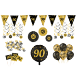 Tuf-Tuf Feestpakket 90 jaar versiering Classy | 80-delig Tuf-Tuf Feestpakket 90 jaar versiering Classy | 80-delig