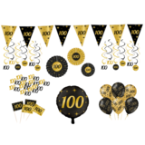 Tuf-Tuf Feestpakket 100 jaar versiering Classy | 80-delig Tuf-Tuf Feestpakket 100 jaar versiering Classy | 80-delig