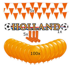 Tuf-Tuf WK Voetbal Versiering pakket Oranje | 111-delig Tuf-Tuf WK Voetbal Versiering pakket Oranje | 111-delig