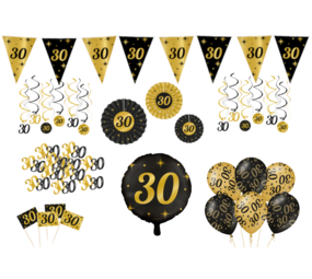 Tuf-Tuf Feestpakket 30 jaar versiering Classy | 80-delig Tuf-Tuf Feestpakket 30 jaar versiering Classy | 80-delig