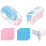 Tuf-Tuf Gender Reveal Tafelset | 8 personen Tuf-Tuf Gender Reveal Tafelset | 8 personen