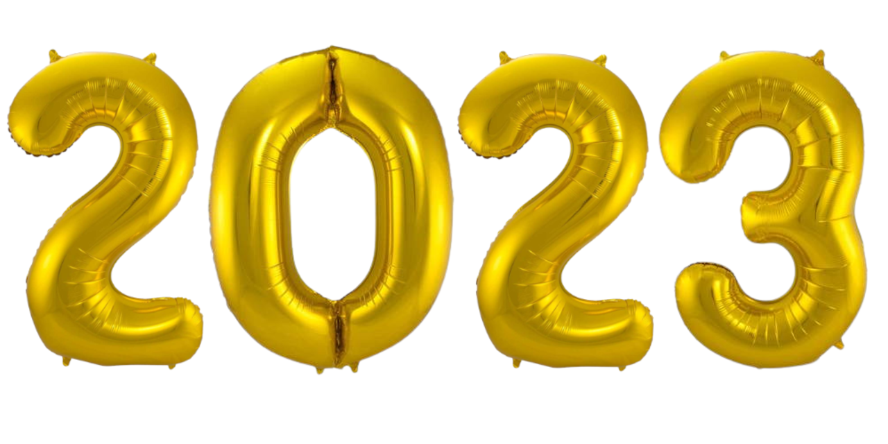 Tuf-Tuf Zahlenluftballons 2023 gold | 86cm