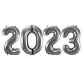 Tuf-Tuf Ballons numéros 2023 argent | 86cm Tuf-Tuf Ballons numéros 2023 argent | 86cm