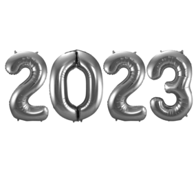 Tuf-Tuf Ballons numéros 2023 argent | 86cm Tuf-Tuf Ballons numéros 2023 argent | 86cm