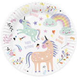 Folat Unicorn & Rainbows Plates 23cm | 8 pieces Folat Unicorn & Rainbows Plates 23cm | 8 pieces