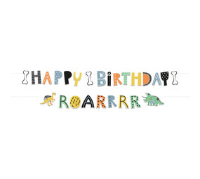 Folat Dinosaurier Roars Girlande Happy Birthday | Set von 2 Stück