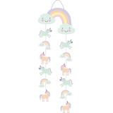 Folat Unicorn & Rainbows hanging decoration 30x85cm | Per Unit Folat Unicorn & Rainbows hanging decoration 30x85cm | Per Unit