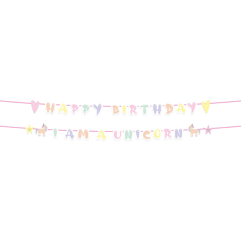 Folat Unicorn & Rainbows Letter Garland 14x150cm | 2 pieces