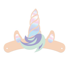 Folat Einhorn- und Regenbogen Hüte 22,5x16 cm | 6 Stück