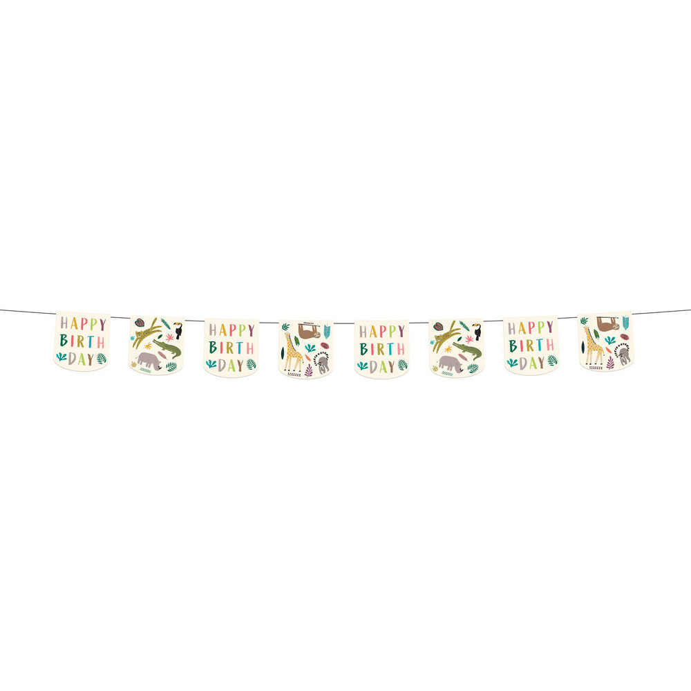 Folat Zoo Party Happy Birthday Garland 6 m | per piece Folat Zoo Party Happy Birthday Garland 6 m | per piece