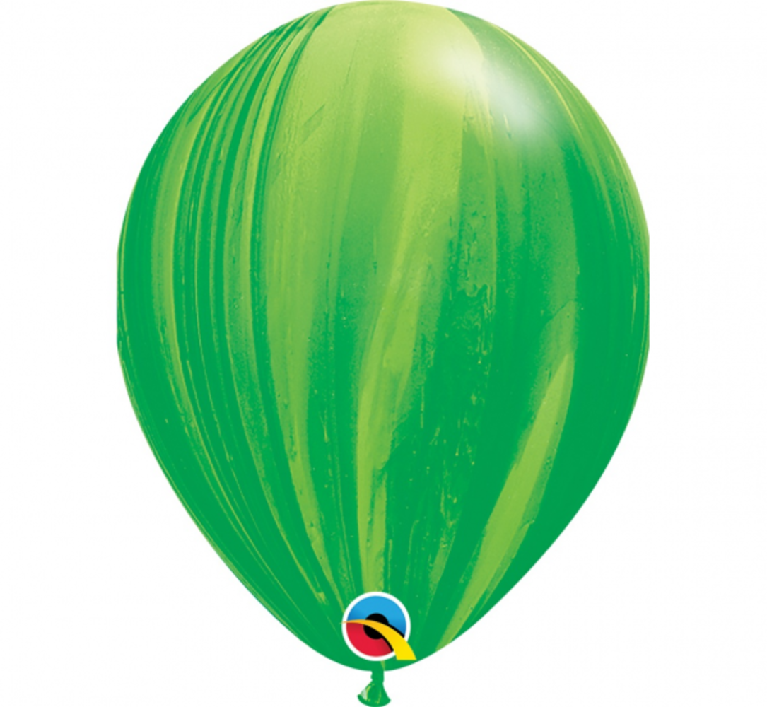 Qualatex Marmer ballon groen 28cm | 5 stuks