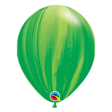 Qualatex Ballon en marbre vert 28cm | 5 pièces