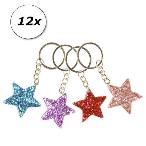 LG Imports Star key ring glitter | per 12
