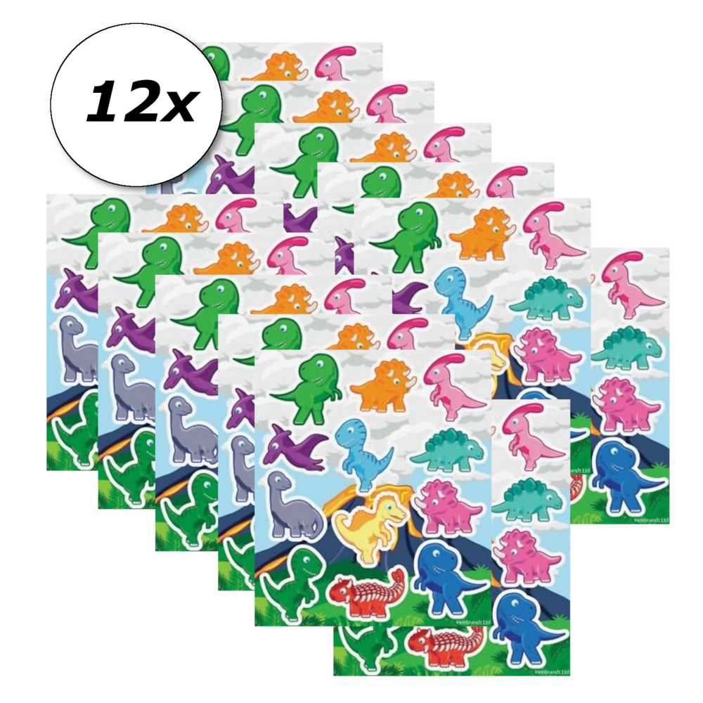 Henbrandt Dino Fun Stickers | per 12 stickers on a sheet