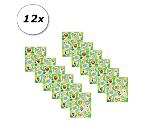 Henbrandt Jungle Dieren Fun Stickers | 12 velletjes Henbrandt Jungle Dieren Fun Stickers | 12 velletjes